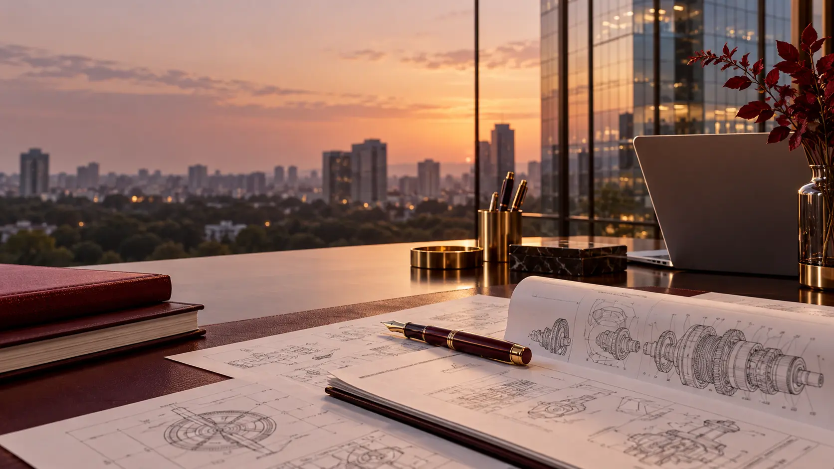 Engineering drawings and patent work in a modern Bengaluru office